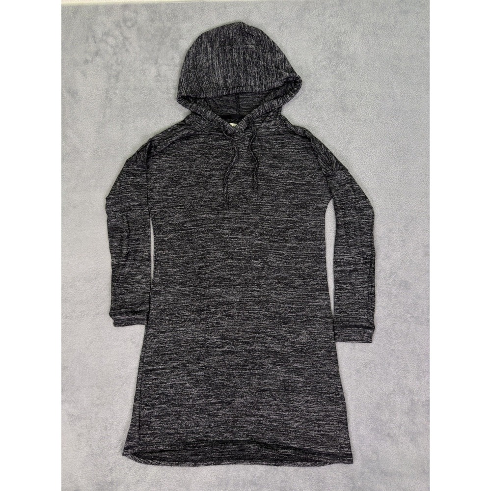 Nicole Miller Dress Womens Small Black Heathered Sweater Dress Hoodie Stretch
